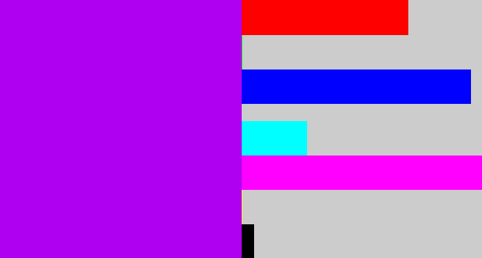 Hex color #af00f1 - bright violet