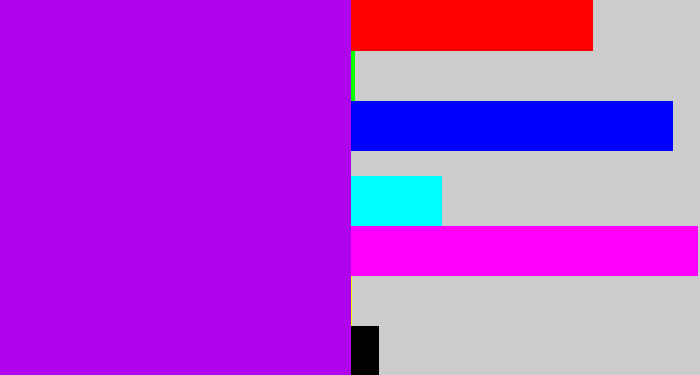 Hex color #af03eb - vibrant purple