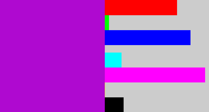 Hex color #af09d0 - vibrant purple