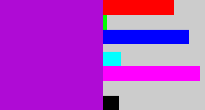 Hex color #af0bd5 - vibrant purple