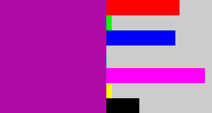 Hex color #af0ca6 - barney purple
