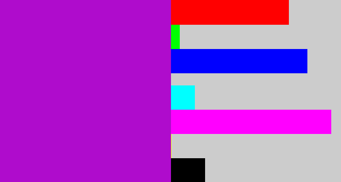 Hex color #af0ccc - vibrant purple