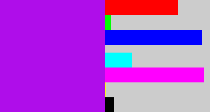 Hex color #af0dea - vibrant purple