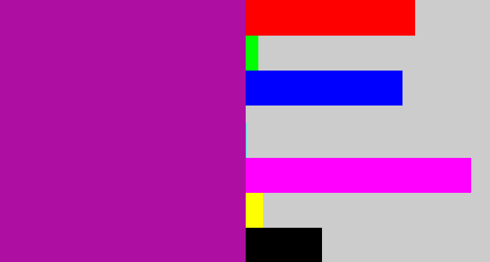 Hex color #af0ea2 - barney purple