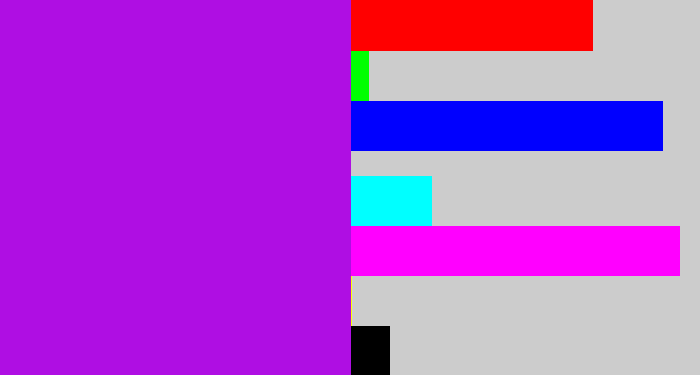 Hex color #af0ee3 - vibrant purple