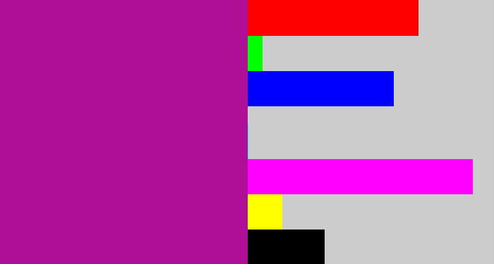 Hex color #af0f96 - barney purple