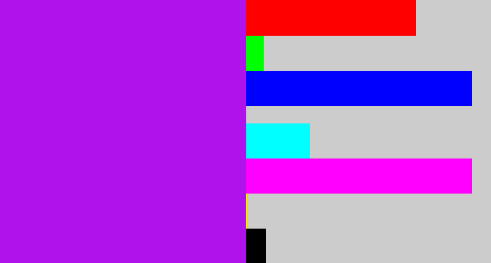 Hex color #af12eb - bright violet