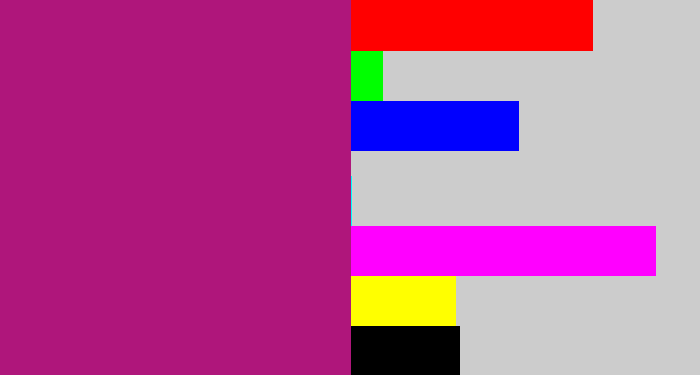 Hex color #af167b - magenta