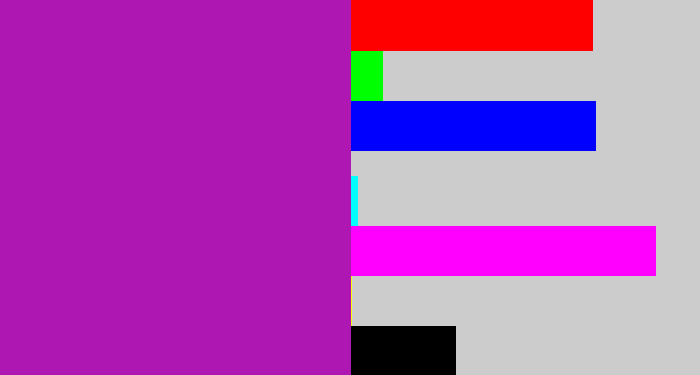 Hex color #af17b3 - barney