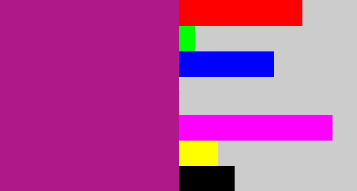 Hex color #af1888 - barney purple