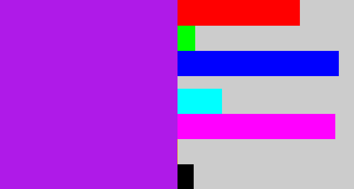 Hex color #af1ae8 - violet