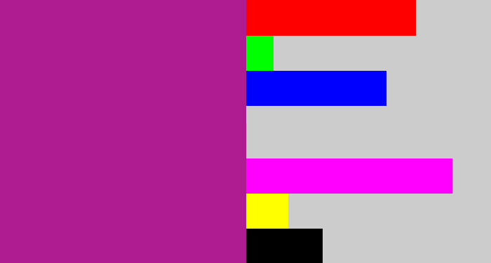 Hex color #af1c91 - barney purple