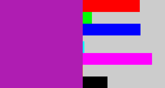 Hex color #af1db2 - barney