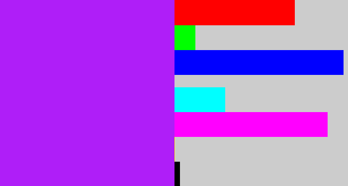 Hex color #af1ef8 - electric purple