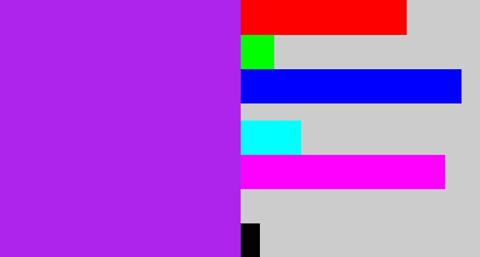 Hex color #af24ea - electric purple