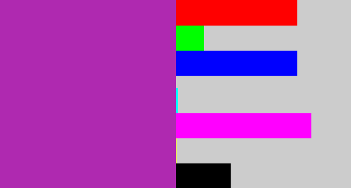 Hex color #af29b0 - barney
