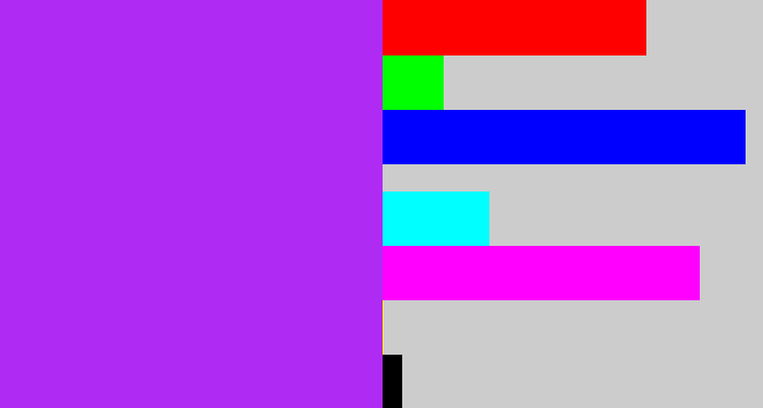 Hex color #af2af3 - electric purple