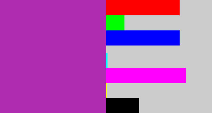 Hex color #af2cb1 - barney