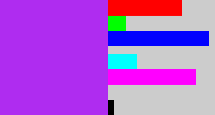 Hex color #af2cf0 - electric purple