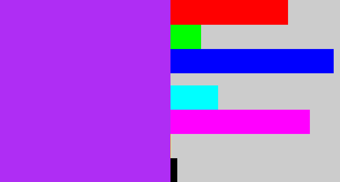 Hex color #af2df4 - electric purple
