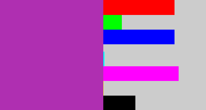 Hex color #af2fb1 - barney