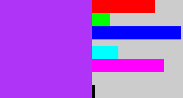 Hex color #af34f7 - electric purple