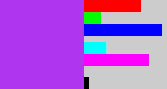 Hex color #af35ef - electric purple