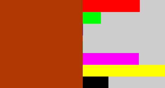 Hex color #af3800 - rust
