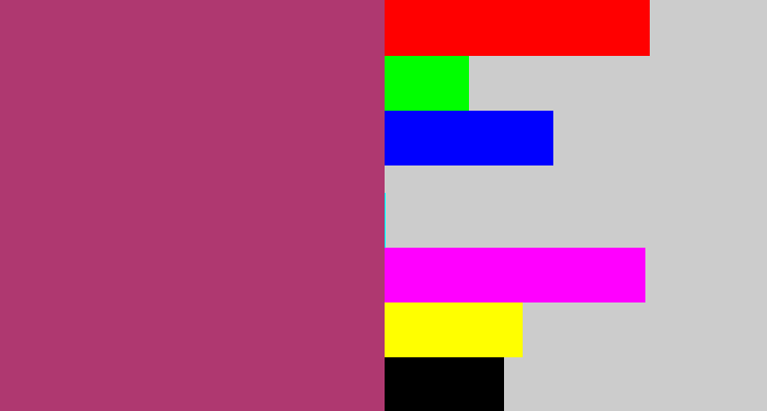 Hex color #af3870 - light burgundy