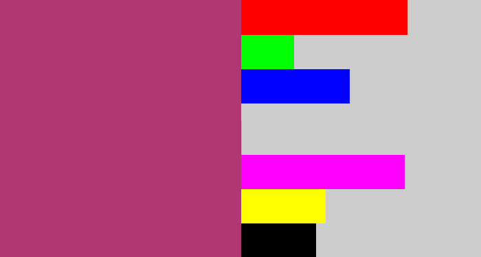 Hex color #af3872 - light burgundy