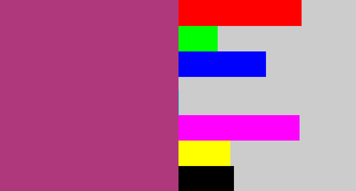 Hex color #af387c - warm purple