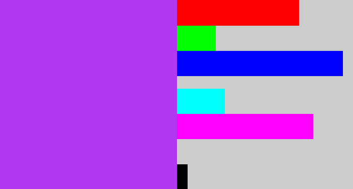 Hex color #af38f0 - electric purple