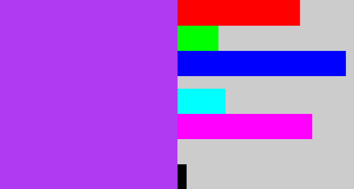 Hex color #af3af1 - electric purple