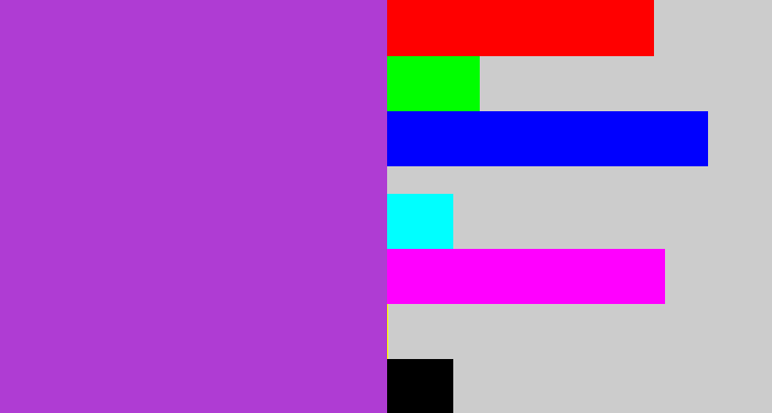 Hex color #af3cd3 - lightish purple