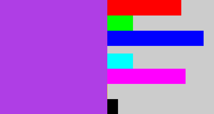 Hex color #af3ee5 - lightish purple