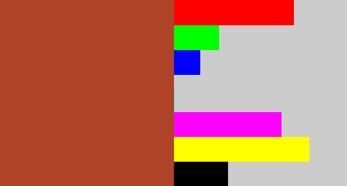 Hex color #af4327 - brick