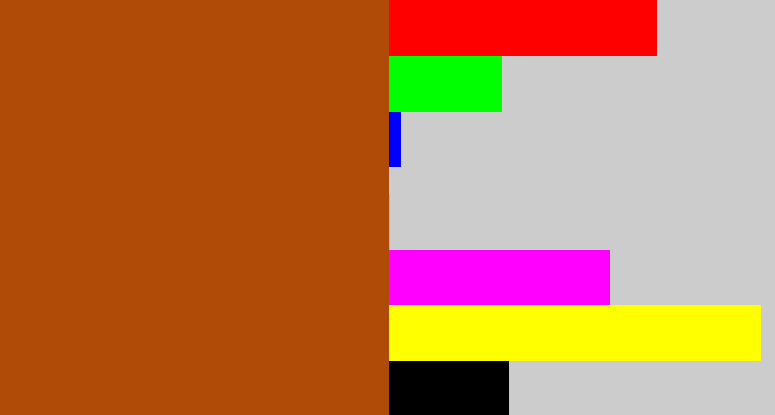 Hex color #af4b07 - cinnamon