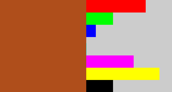 Hex color #af4e1b - sienna