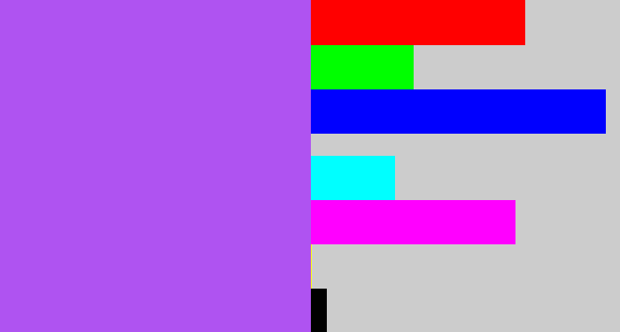 Hex color #af53f1 - lighter purple