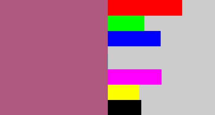 Hex color #af577c - light plum