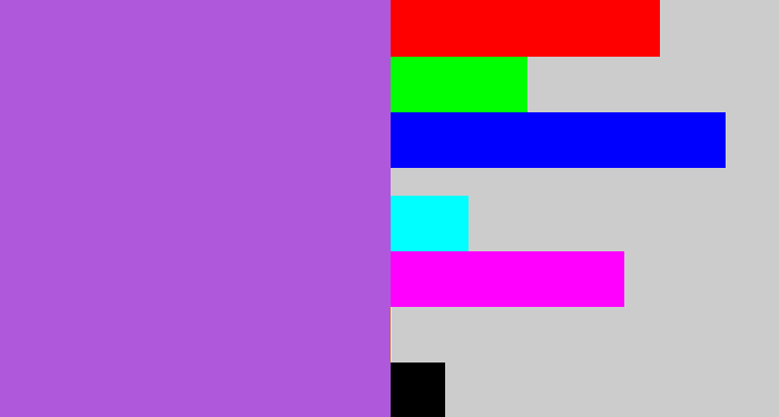 Hex color #af58dc - lightish purple