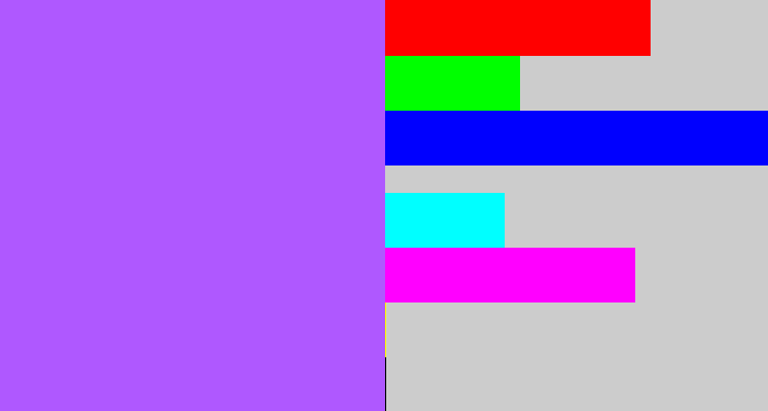 Hex color #af58ff - lighter purple