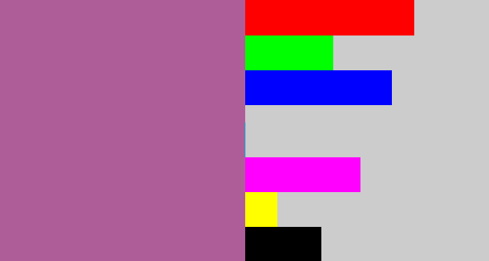 Hex color #af5d99 - purpleish