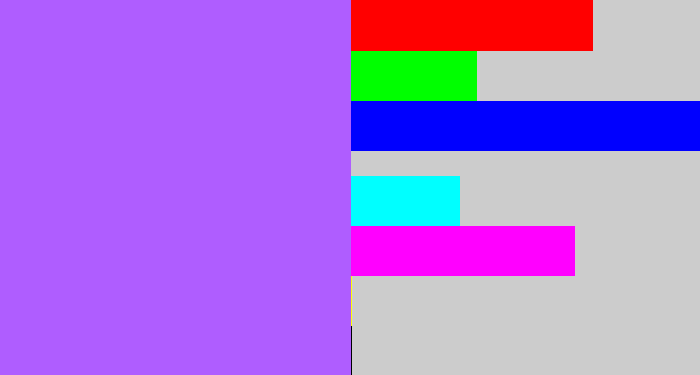 Hex color #af5dff - lighter purple