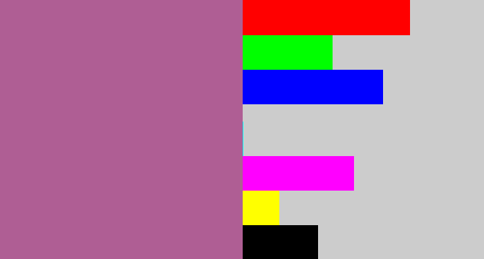 Hex color #af5e94 - purpleish