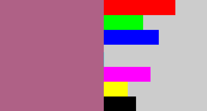 Hex color #af6186 - mauve