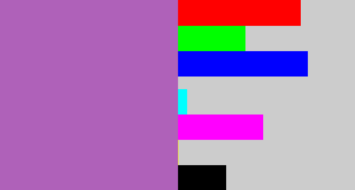 Hex color #af61b9 - soft purple