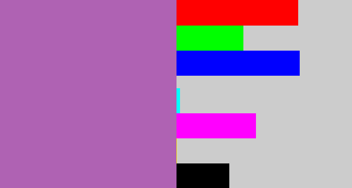 Hex color #af62b3 - soft purple