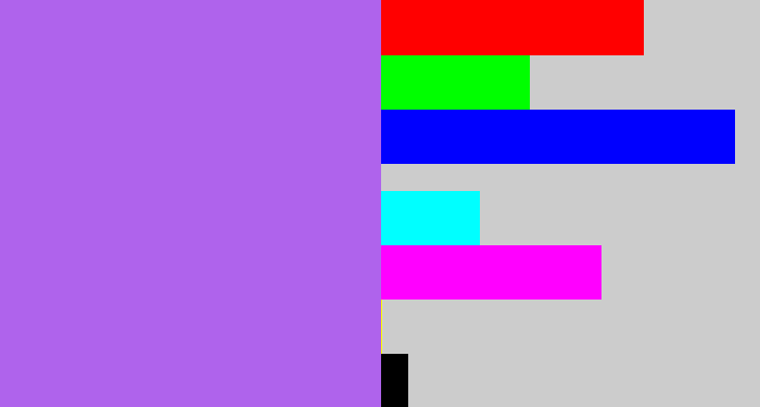 Hex color #af63ec - lighter purple