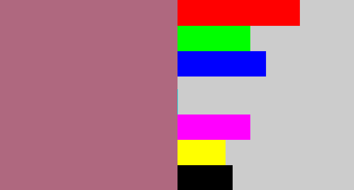 Hex color #af687f - mauve